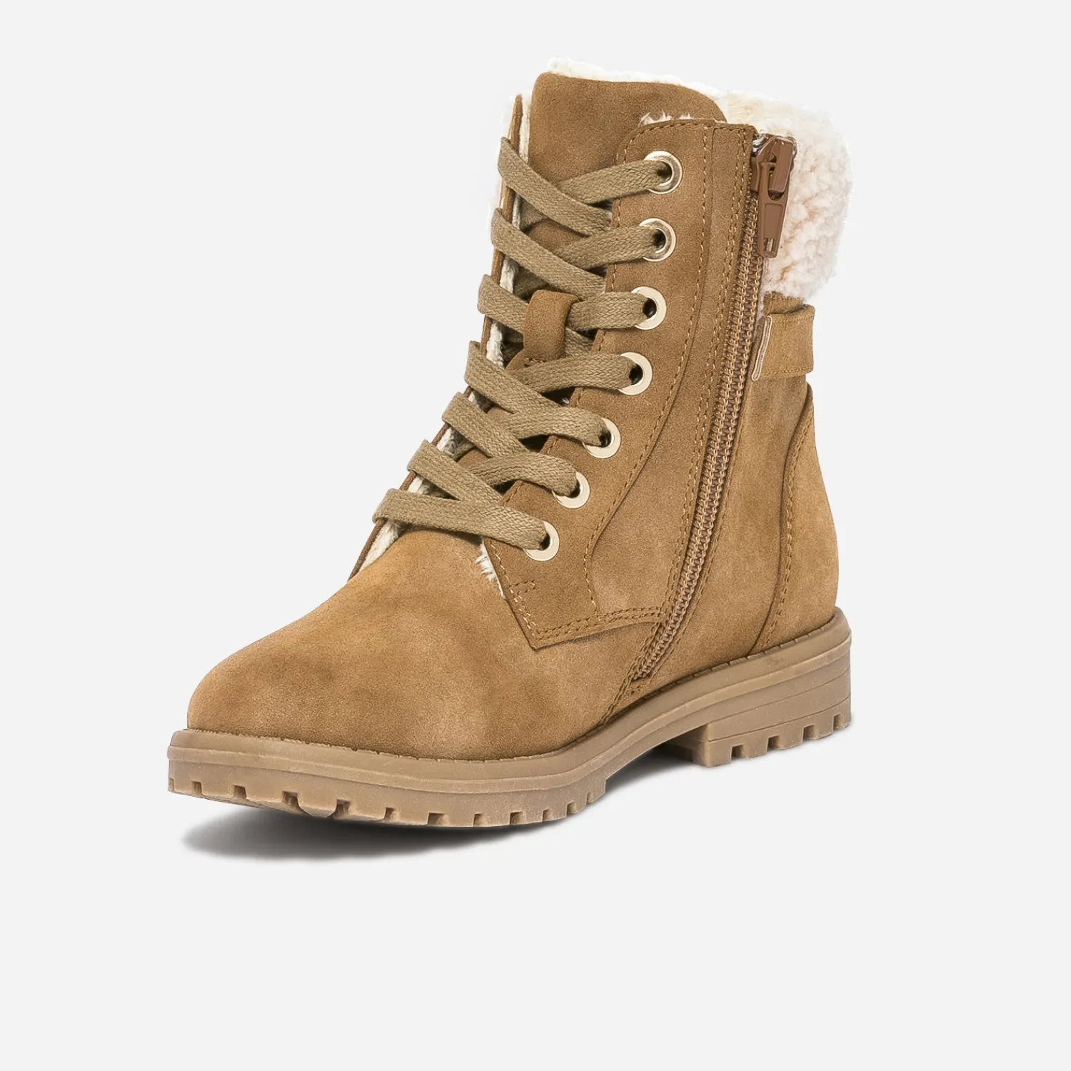 Eram Boots^Boots à lacet fourré CAMEL