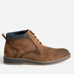Eram Boots^Boots à lacet suédé enmbossé CAMEL