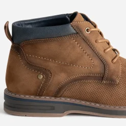 Eram Boots^Boots à lacet suédé enmbossé CAMEL