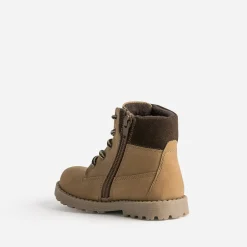 Buggy Chaussures Montantes^Boots à lacet éco-conçu camel cuir nubuck bord textile marron COGNAC