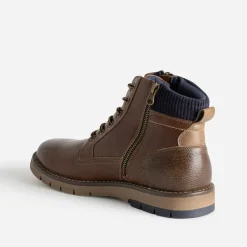 Eram Boots^Boots à lacet double zip COGNAC
