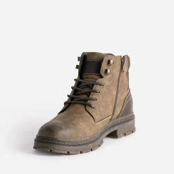 Eram Boots^Boots à lacet à semelle crantée MARRON