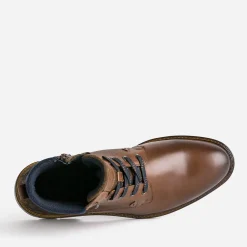 Eram Boots^Boots à lacet bi-matière MARRON