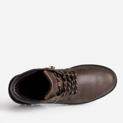 Eram Boots^Boots à lacet cuir semelle crantée MARRON