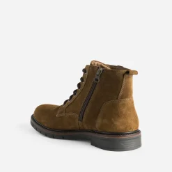 Eram Boots^Boots à lacet en cuir velours MARRON