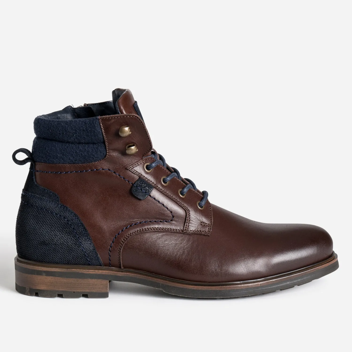 Eram Boots^Boots à lacet foncé cuir MARRON