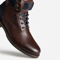 Eram Boots^Boots à lacet foncé cuir MARRON