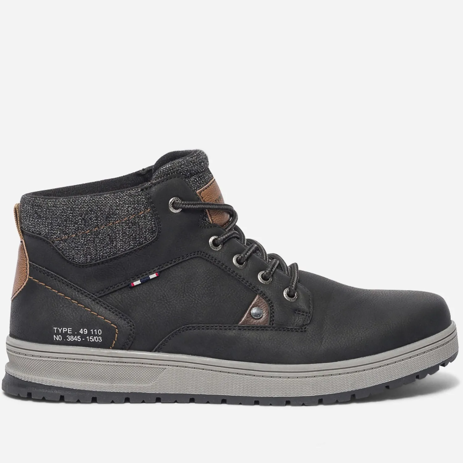 Eram Baskets/Tennis^Boots à lacet avec col textile NOIR