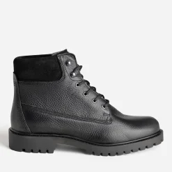 Eram Boots^Boots à lacet cuir fourré NOIR