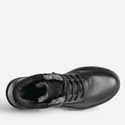 Eram Boots^Boots à lacet cuir fourré NOIR