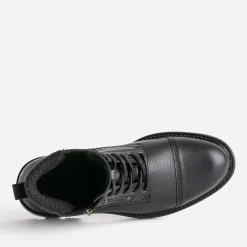 Eram Boots^Boots à lacet en cuir NOIR