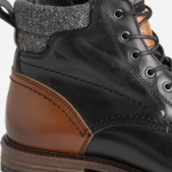 Eram Boots^Boots à lacet et cognac en cuir NOIR