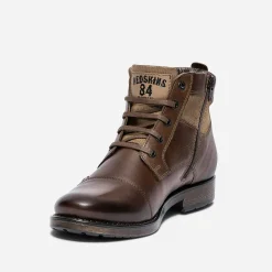 Redskins Boots^Boots à lacet marron en cuir COGNAC