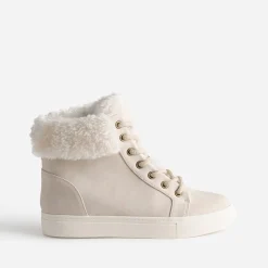 Eram Baskets^Boots beige clair fourrée ECRU