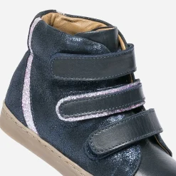 Buggy Boots^Boots marine en cuir à scratchs BLEU