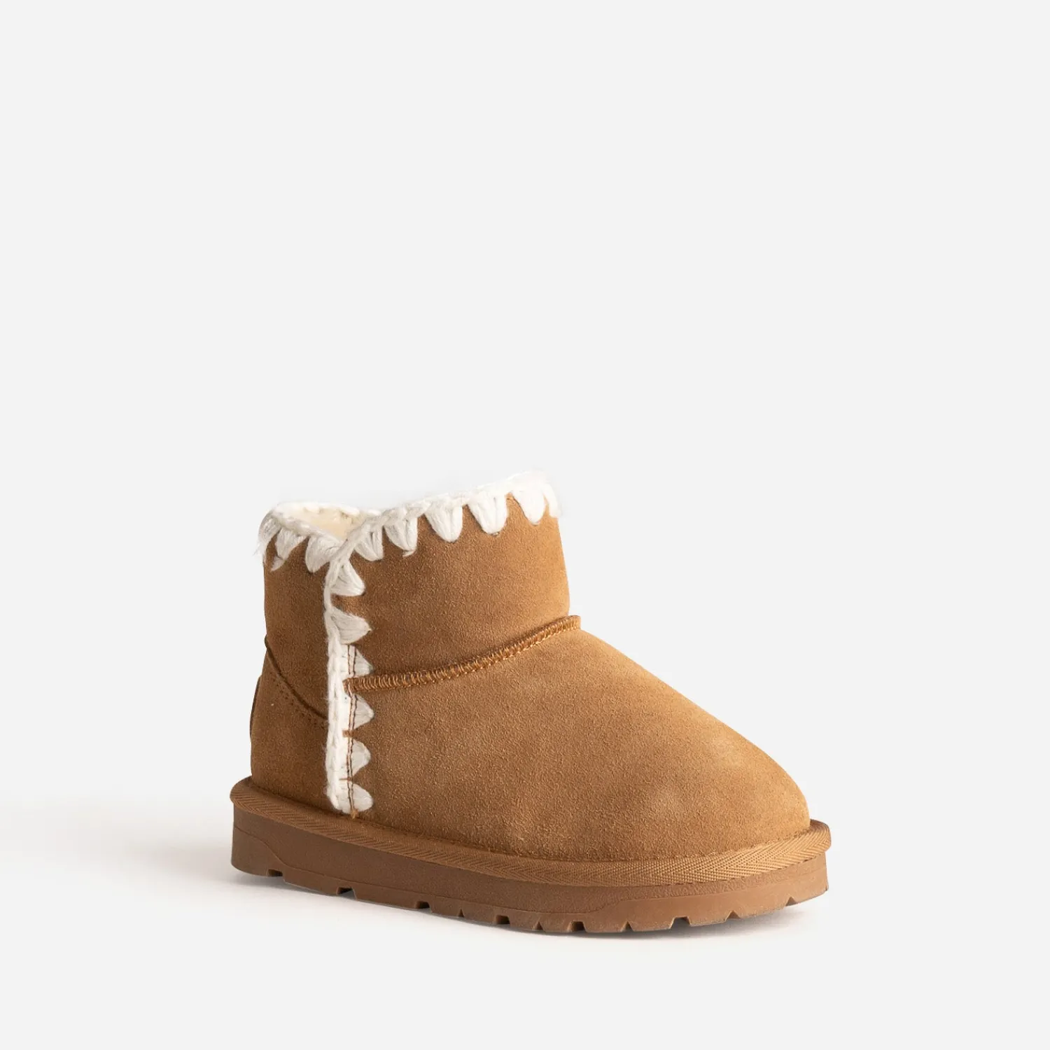 Buggy Boots|Chaussons^Boots cuir velours fourré CAMEL
