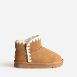 Buggy Chaussons|Boots^Boots cuir velours fourré CAMEL