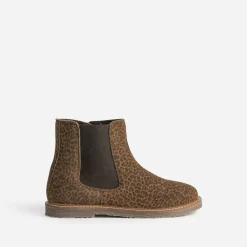 Buggy Boots^Boots cuir velours motif léopard MARRON
