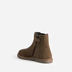 Buggy Boots^Boots cuir velours motif léopard MARRON
