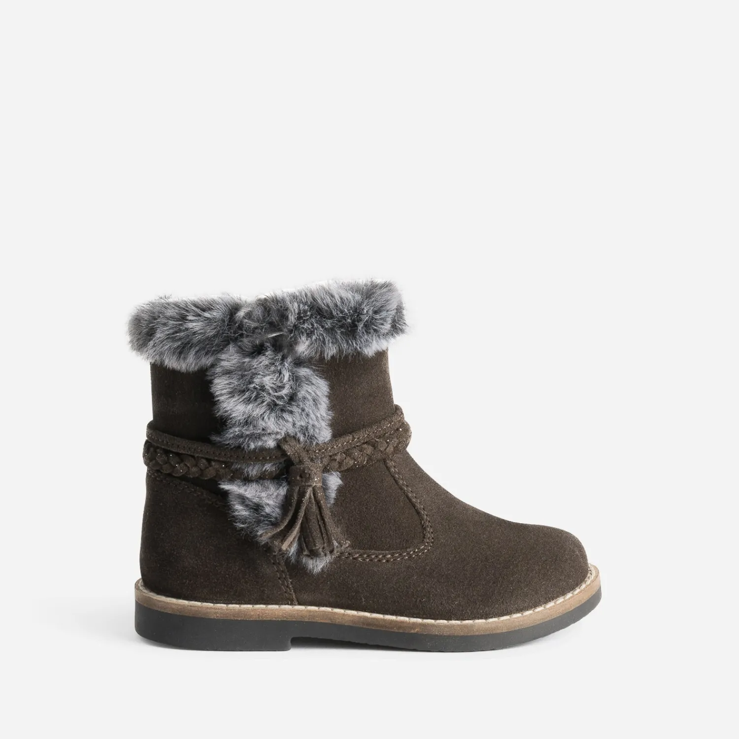 Buggy Boots^Boots en cuir velours bord fourré MARRON