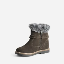 Buggy Boots^Boots en cuir velours bord fourré MARRON