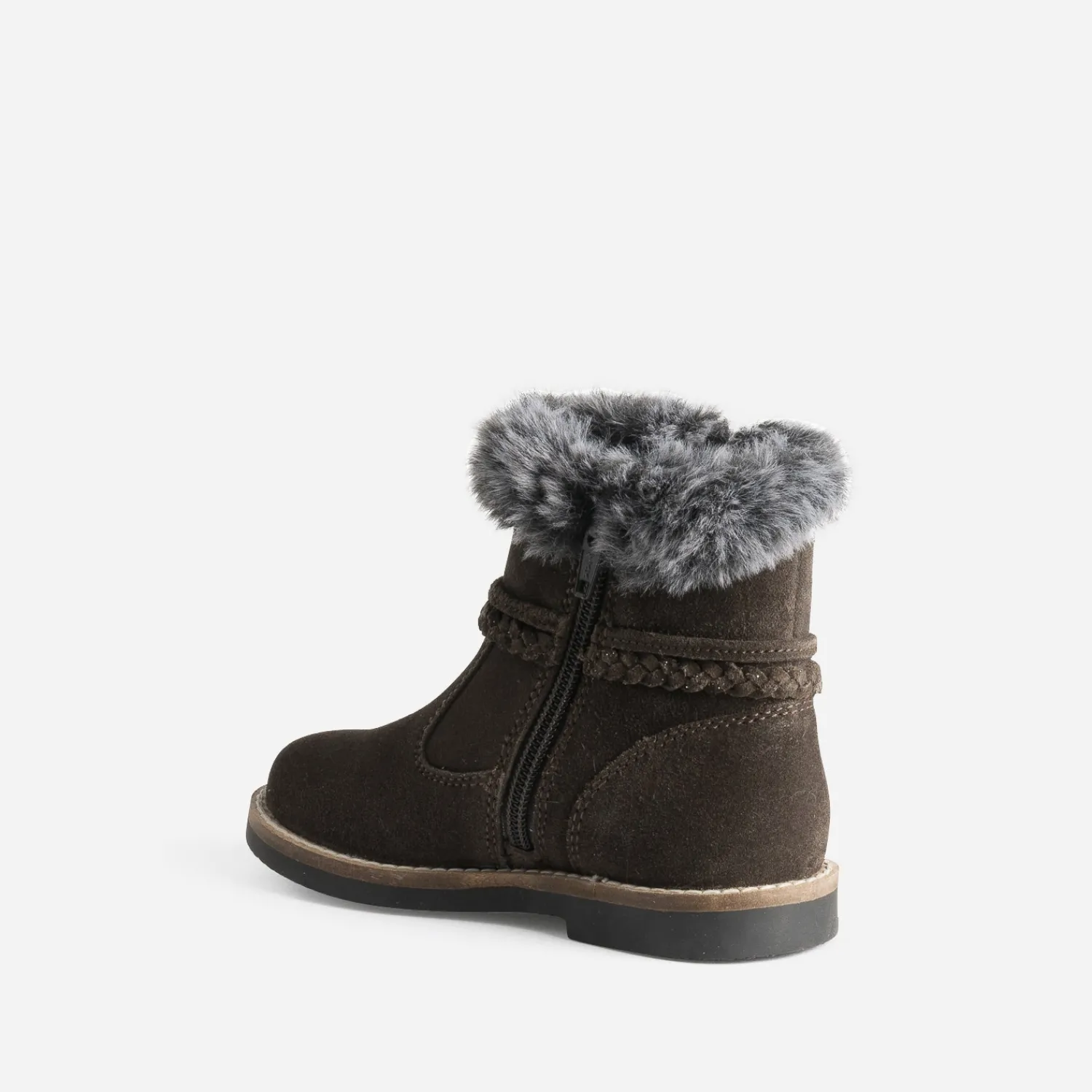 Buggy Boots^Boots en cuir velours bord fourré MARRON