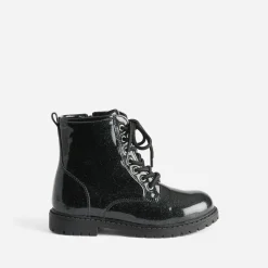 Buggy Boots^Boots pailleté à lacet NOIR