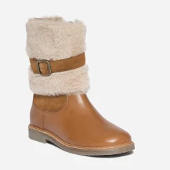 Eram Boots^Boots en cuir avec empiècement amovible CAMEL