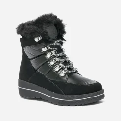 Caprice Boots^Boots bi matière fourré NOIR