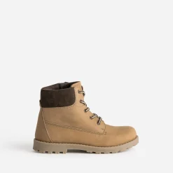 Buggy Chaussures Montantes^Boots éco-conçu camel en cuir et textile marron COGNAC