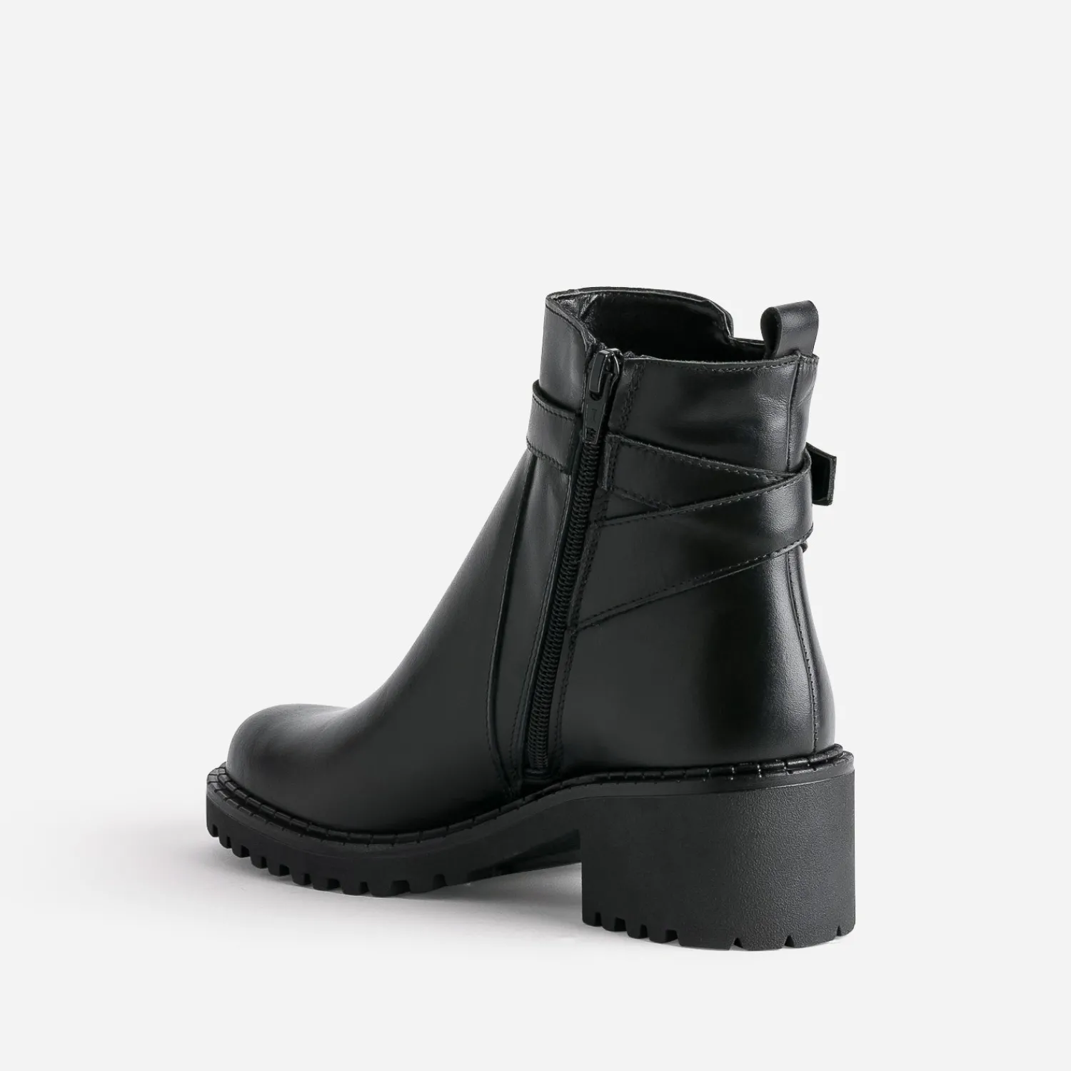 Eram Boots^Boots éco-conçu cuir à semelle crantée NOIR