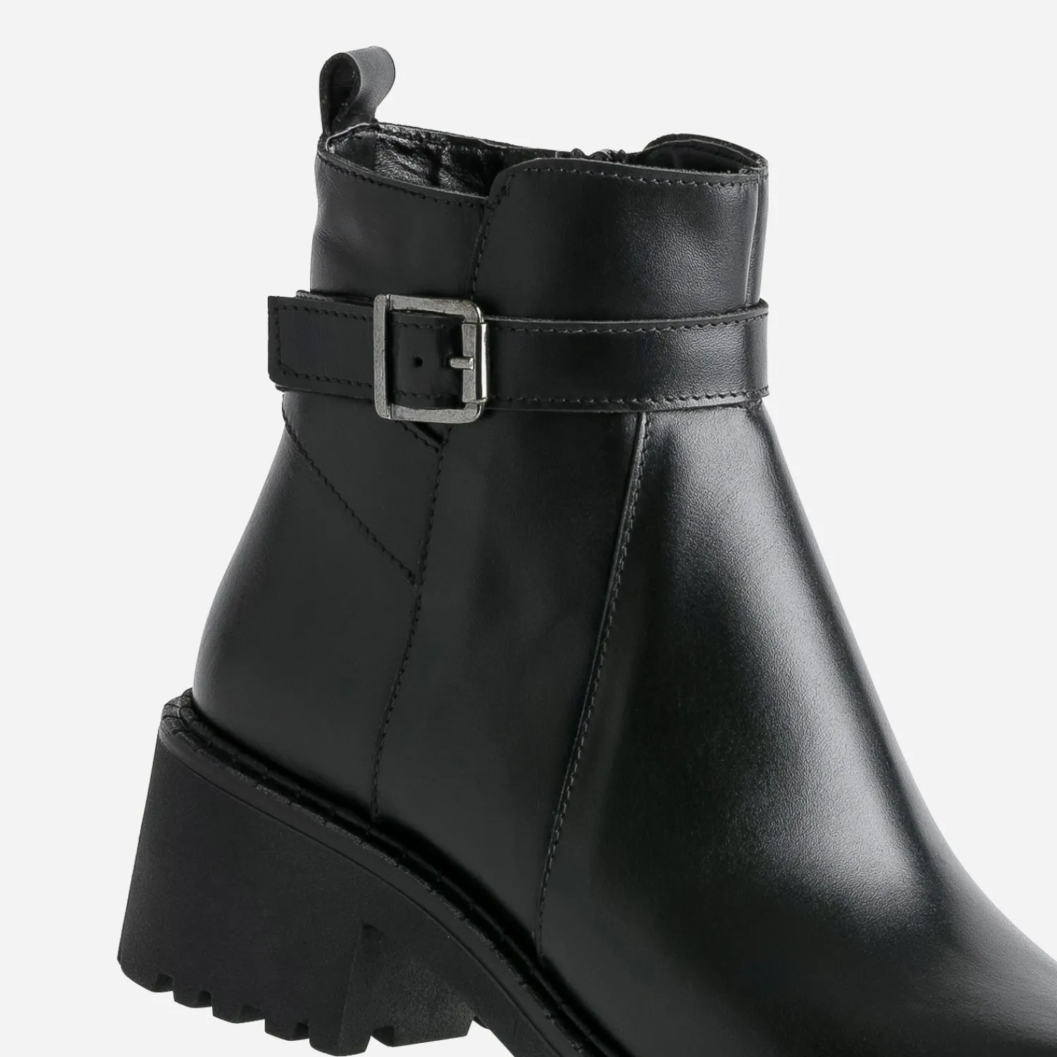 Eram Boots^Boots éco-conçu cuir à semelle crantée NOIR