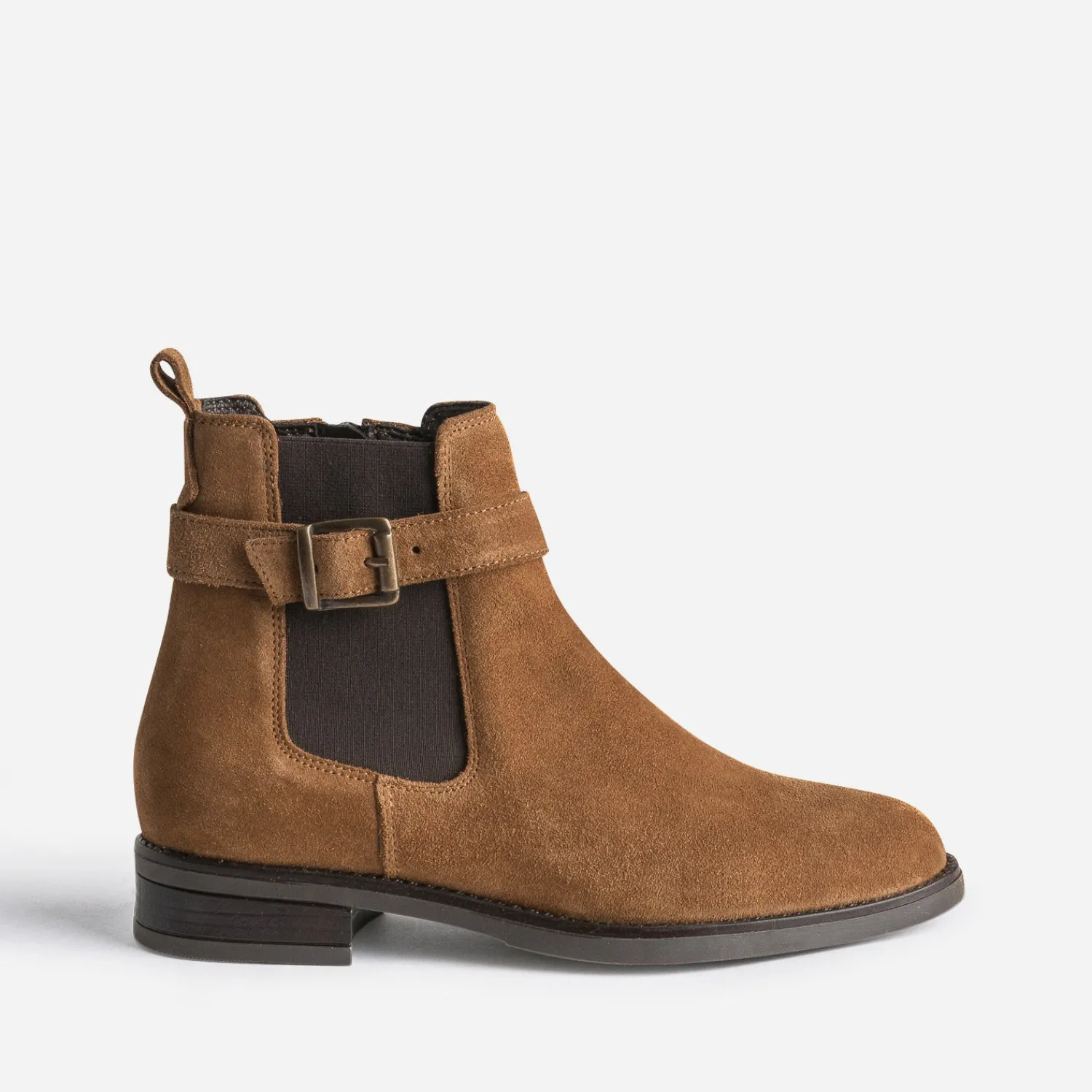 Eram Boots^Boots cognac en cuir velours CAMEL
