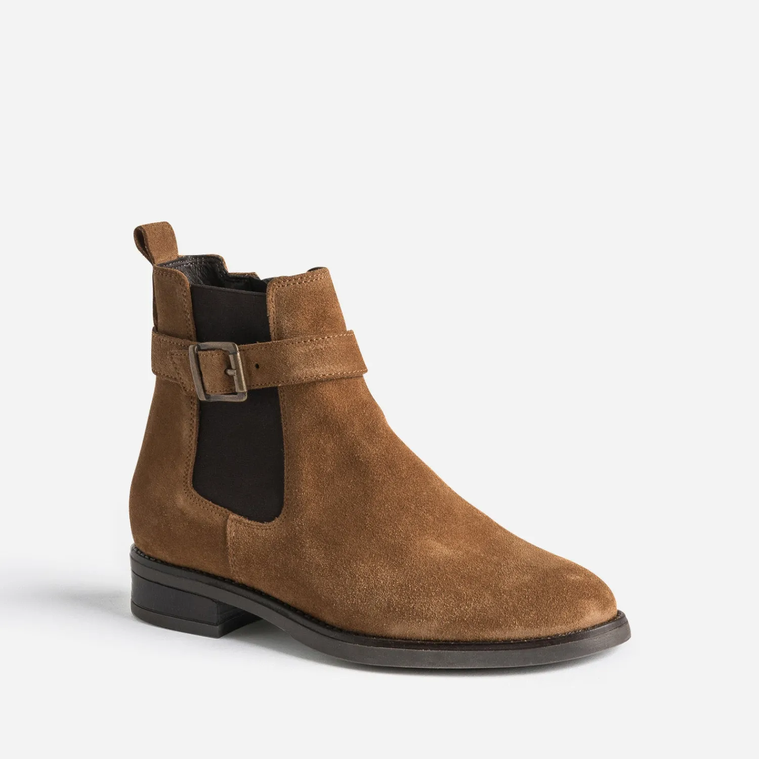 Eram Boots^Boots cognac en cuir velours CAMEL