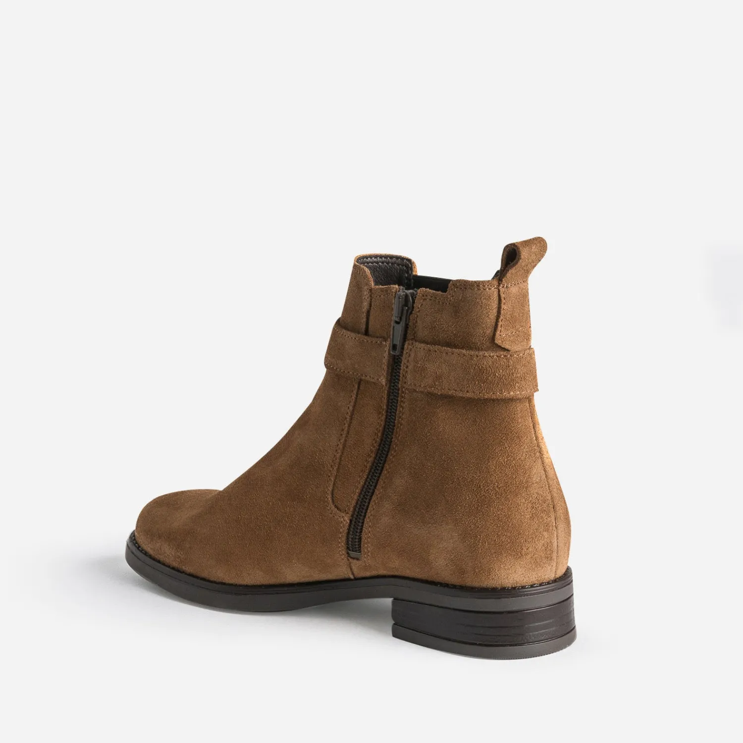 Eram Boots^Boots cognac en cuir velours CAMEL