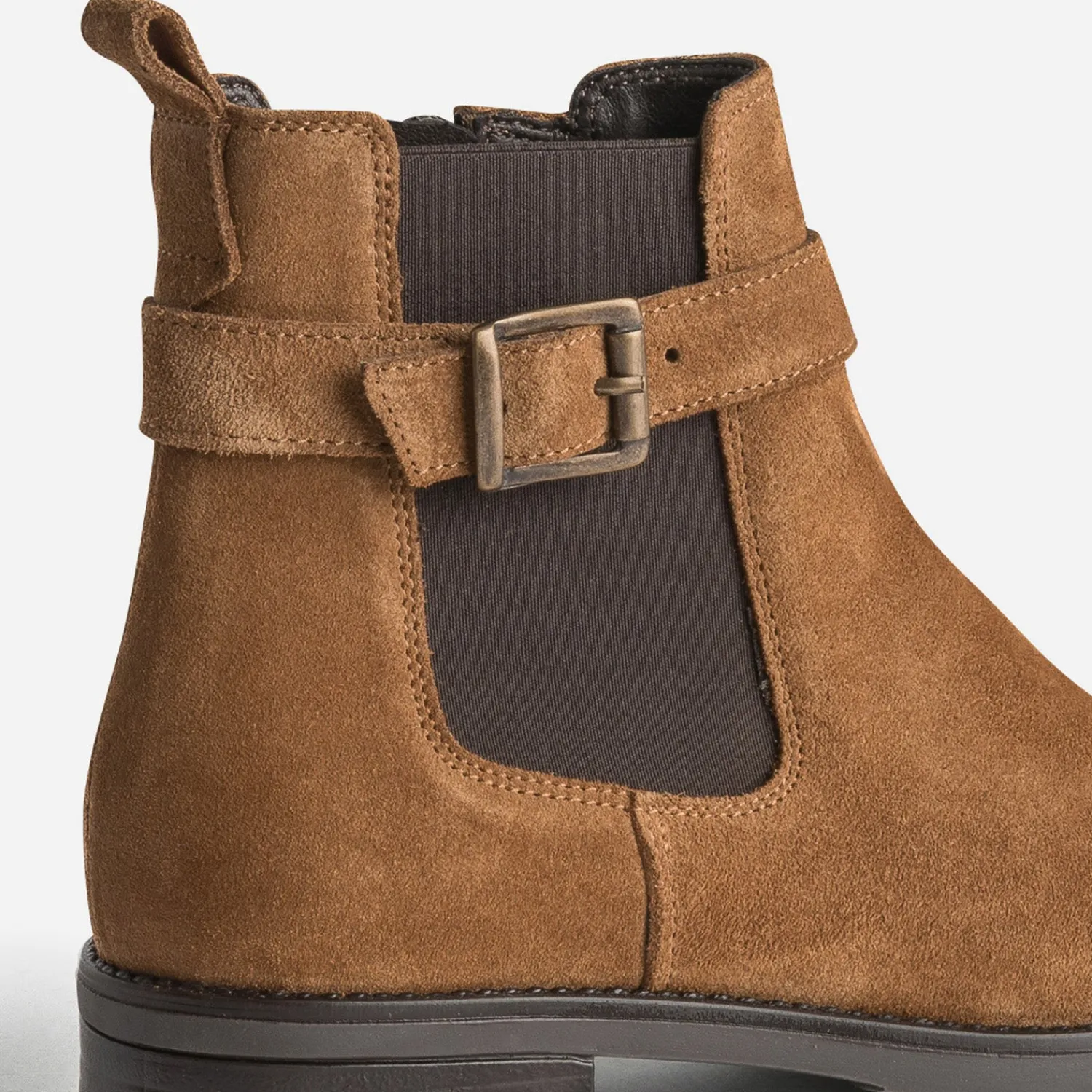 Eram Boots^Boots cognac en cuir velours CAMEL