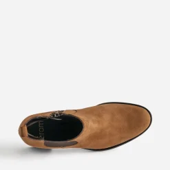 Eram Boots^Boots cognac en cuir velours TAUPE