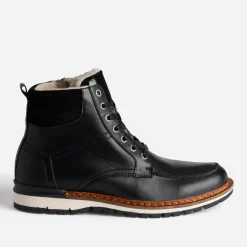 Eram Boots^Boots cranté fourré en cuir NOIR