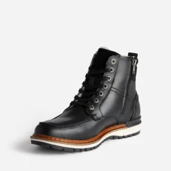 Eram Boots^Boots cranté fourré en cuir NOIR