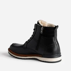 Eram Boots^Boots cranté fourré en cuir NOIR