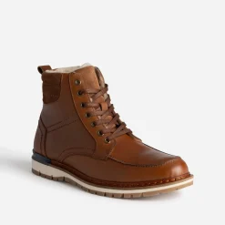 Eram Boots^Boots cranté fourré en cuir COGNAC