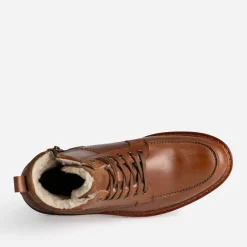Eram Boots^Boots cranté fourré en cuir COGNAC