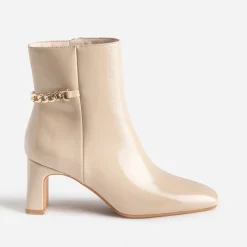 Eram Boots^Boots écru verni décor chaîne TAUPE