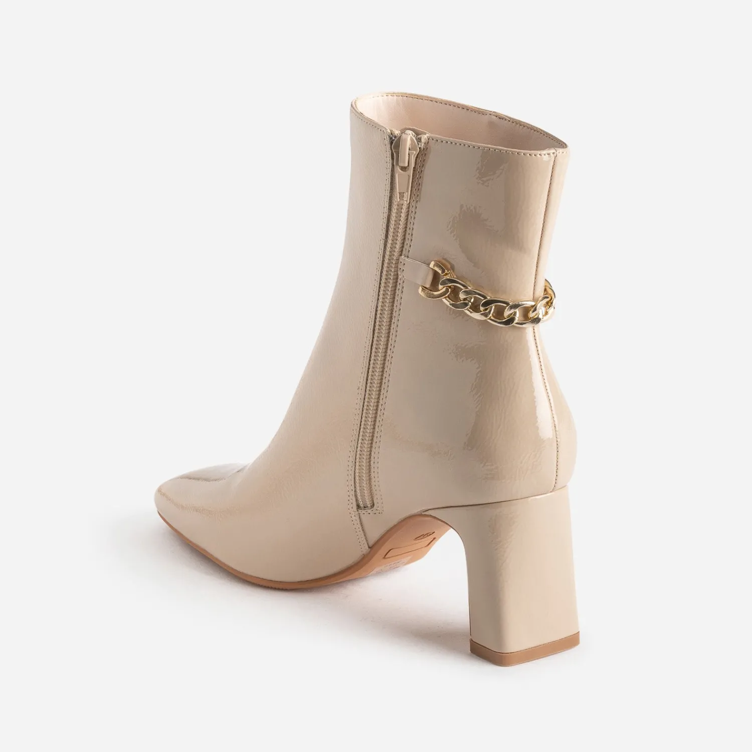 Eram Boots^Boots écru verni décor chaîne TAUPE