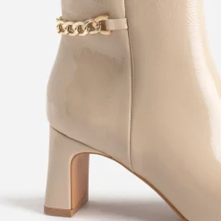 Eram Boots^Boots écru verni décor chaîne TAUPE