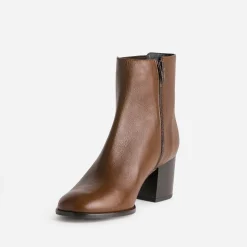 Eram Flex Boots^Boots en cuir à talon COGNAC