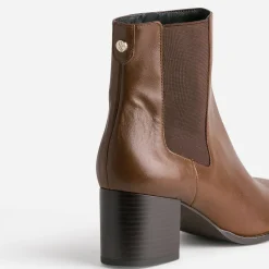 Eram Flex Boots^Boots en cuir à talon COGNAC