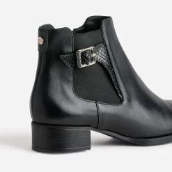 Eram Flex Boots^Boots en cuir détail embossé NOIR