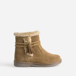Buggy Boots^Boots fille en croûte de cuir camel TAUPE