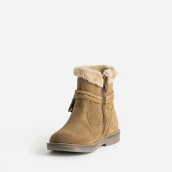 Buggy Boots^Boots fille en croûte de cuir camel TAUPE